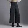 Pantalones de mujer versátiles y elegantes de pierna ancha cropped, nuevo modelo otoño 2026, de cintura alta, adelgazantes, corte holgado, con caída, de pierna recta, casual