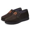 Zapatos de tela del viejo Pekín invierno para hombre de algodón cómodos con más terciopelo zapatos de papá para ancianos antideslizantes cálidos zapatos casuales para mediana edad y ancianos