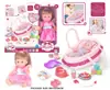 Traje para Muñeca de Vinilo de 14 Pulgadas Muñeca que Bebe Agua y Orina Traje de Carrito Traje de Muñeca con Canasta Cuidado de Baño