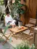 Juego de Mesa y Sillas Plegables para Exteriores, Silla Portátil de Picnic Camping Ocio, Silla Individual de Mimbre para Balcón Jardín Hogareño con Respaldo