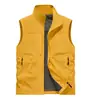 Colete Masculino Fino de Cor Sólida com Gola Alta para Primavera e Outono Jaqueta Gilet para Exterior Top Respirável de Outono 8822