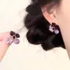 Pendientes de Pétalo de Cristal Morado para Mujer en Otoño, Diseño de Nicho Popular, Pendientes de Lujo Ligero de Gama Alta, Pendientes