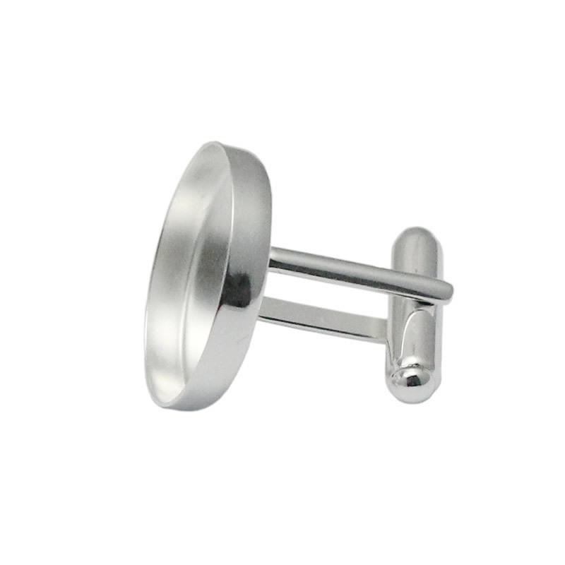 雅缤 高档纯银袖扣托 入20mm袖口钮托 男士 diy活动脚袖扣YB33624