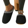 Pantuflas de Algodón con Forro de Felpa, Engrosadas para Otoño e Invierno, Punta Cerrada, Uso en Interiores del Hogar, Cálidas, Antideslizantes, Zapatos de Algodón Peludos para Mujer, Venta al por Mayor