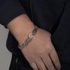 Pulsera para hombre transfronteriza caliente de Europa y Estados Unidos, vintage punk, acero inoxidable, cabeza de serpiente, bestia, calavera, no se desvanece