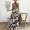 Amazon Ropa para Mujer Transfronteriza Europea y Americana Estilo Bohemio Vestido Largo de Tirantes con Estampado Tie-Dye Arcoíris