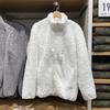 Chaqueta larga de terciopelo polar con cremallera y cuello alto para amantes del otoño e invierno, chaqueta cálida de manga larga 440593