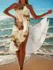 Amazon Europeo y Americano 2025 Nuevo Exportación Transfronteriza Estampado Sexy Falda de Playa Vestido de Tirantes de una Pieza para Mujer