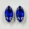 Garra de Broca Marquise com Fundo Prata 6*12mm, Broca de Garra D Acrílica Costurada à Mão, Acessórios para Roupas, Sapatos e Bolsas Feitos à Mão para DIY, Decorações