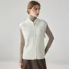 Novo Outono 2026 Colete Feminino 100% Caxemira Pura com Gola Alta, Cardigã de Tricô Simples Sem Mangas
