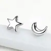 Europa y Estados Unidos exageraron aretes para mujer aretes de estrella y luna aretes de temperamento asimétricos aretes de moda creativos pequeños al por mayor