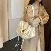 Bolso Bandolera con Cordón para Mujer, Gran Capacidad, Plegable, Bolso de Viaje, Bolso Cubo Casual Simple, Estilo Coreano de Celebridad de Internet, Bolso de Hombro Versátil