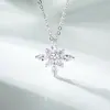 Colar de Floco de Neve para Mulheres Prata S925 Diamante de Alto Carbono Zircônia Corrente Joia Design de Nicho Corrente Simples para Clavícula