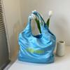 Bolso de mano portátil de gran capacidad para mujer, estilo coreano, para estudiantes Mori, con letras, para compras, estilo dulce y fresco, para hombro