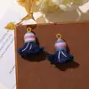 Pingente de Borla Curta de Fio de Algodão Cor Creme Acessório para DIY Bolsa Capa de Celular Chaveiro