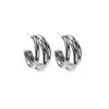 Pendientes Exagerados de Plata 925 con Aguja, Estilo Europeo y Americano, Múltiples Capas, Forma de Semicírculo, Pendientes de Círculo Adelgazante de Metal Mate Estilo Hong Kong, Acero