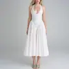 Chegada Nova Outono 2026 Comércio Exterior Europeu e Americano Roupas Femininas Elegante Temperamento Decote V Alça Costas Nuas Sexy Vestido de Festa