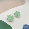 Zhen Tu Estilo Minimalista Parche de Resina Transparente con Pliegues Pétalo de Crisantemo Accesorios DIY Pendiente Joyería Hecho a Mano