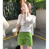 Saia Verde Slimming de Cintura Alta Estilo Novo Verão 2026 para Mulheres, Saia Curta Justa ao Corpo Elegante e na Moda deste Ano, Estilo Celebridade