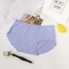 [30.00 kg-47.50 kg] Ropa Interior Sin Costuras con Borde Ondulado para Niña de Seda de Hielo Una Pieza Cintura Media Cintura Baja Sexy Ropa Interior de Triángulo