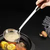 Cuchara Desnatadora de Acero Inoxidable 304 Personalizada Cuchara para Sopa Doméstica Comercial Cuchara Separadora de Aceite y Sopa Mango Largo Filtro de Aceite Cuchara Anti-quemaduras