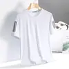 Camiseta esportiva masculina de verão fina em malha de secagem rápida, nova, corte solto, tamanho grande, top casual
