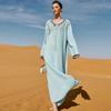 [Pedido] Vestido Largo Verde Agua Ba7025 de Corte Holgado que Cubre el Cuerpo y Te Hace Ver Más Delgada, con Pedrería Cosida en el Escote, Vestido de Mujer