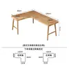 Mesa de Canto em L Toda em Madeira Maciça Simples para Quarto de Casa Mesa de Computador de Canto Montada na Parede Mesa de Estudo Mesa de Escritório para Escrita