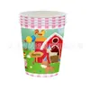 Novos suprimentos de decoração de festa de aniversário infantil com tema de fazenda verde, louças, toalha de mesa, guardanapo de papel, bandeja, copo de papel, conjunto