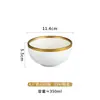 Plato para Salsa Blanco de Cerámica Transfronterizo con Borde Dorado, Esmalte Libre de Plomo, Alto Valor Estético, Adecuado para Uso Doméstico, Plato para Snacks, Vajilla de Restaurante