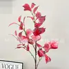 Folhas Artificiais de Bodhi Transfronteiriças, Folhas de Eucalipto Populares, Decoração de Salão de Casamento, Materiais Florais Macios, Folhas Decorativas de Galhos Altos, Flores de Parede