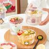 Tazón de Polvo de Hielo de Taro con Barro Caja Tazón Desechable Hielo Yogur Fruta Pesca Gelatina Transparente Bolas Comerciales Vaso de Embalaje Especial para Llevar
