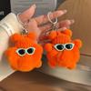 Bolsa Pequena de Bola de Carvão com Pelo de Coelho Pingente para Mochila Boneca Ornamento Desenho Animado Brinquedo Chaveiro de Carro Pingente Personalizado