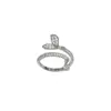 Anillo Versátil de Moda Exquisita Coreano y Japonés, Anillo Abierto de Cola de Pez con Diamantes Completos y Forma de Gota de Agua, Anillo Personalizado de Lujo Ligero Simple de Gama Alta Súper Brillante