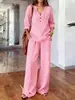 2026 Traje Nuevo de Dos Piezas para Mujer, Color Sólido, Manga Larga, Holgado, Casual, Transfronterizo Europeo y Americano, Sitio Independiente de Amazon