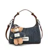 Bolsa de Mão Jeans Estilo Coreano Bolsa Bolinho para Mulheres Verão 2025 Tendência Retrô Nicho Elegante Casual Ombro Transversal