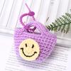 Bolsa de lana tejida para auriculares Bluetooth, funda protectora, monedero con cara sonriente, bolso para auriculares, bolso colgante, mochila escolar, adornos, accesorios