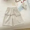 Doce IrmãzinhaMochi de Castanha! Camiseta com Estampa de Bolinhas Doces de Verão 26 e Calça de Linho para Bebês Meninas