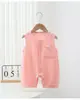 Enterizo de Verano para Bebé, Estilo Nuevo, con Gasa Arrugada, Chaleco sin Mangas para Niños y Niñas, Mono Holgado Casual para Salidas