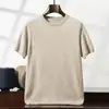 Suéter informal de otoño e invierno para hombre, suéter de cachemira de montaña, suéter de cuello redondo y manga corta, suéter de cachemira interior, base de moda