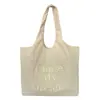 Bolso tote bordado con letras estilo coreano para mujer, nuevo modelo 2026, gran capacidad, bolso de mano de tela de nailon ligero, bolso de hombro casual