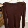 Blusa de Tricô com Ombro Reto e Manga Curta Estilo Coreano para Mulheres, Novo Verão 2026 Blusa Elegante Slim-Fit com Gola