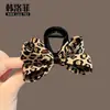 Presilha de Cabelo Pinça de Tubarão Leopardo Francês Pequena Média Elegante Versátil Coreia do Sul Nova Presilha Acessório de Cabeça