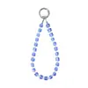 Cadena de Teléfono de Muñeca Corta en Stock, Pulsera Colgante de Cubo de Azúcar de Cristal de Moda y Sencilla, Hecha a Mano de Alta Calidad con Abalorios para Mujer