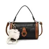 Bolso de Hombro tipo Satchel de Cuero Suave con Color de Contraste Casual, Bolsa tipo Almohada para Mujer, Popular Versátil para el Trabajo y los Viajes Diarios, Bolso Cruzado