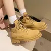 Suministro Exclusivo Transfronterizo de Botas Martin para Mujer que Aumentan la Altura, Nuevo Modelo 2026, Botas Amarillas para Mujer, Botines Versátiles para Exteriores con Suela Gruesa