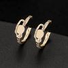 Estilo japonês e coreano 14K ouro brincos cor zircão clipe brincos simples orelha furos orelha dupla orelha fivela em forma de brincos em forma de C para as mulheres