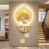 Pintura Decorativa para Corredor Fu Lu Yu Estilo Chinês Novo Pintura de Parede Suspensa no Fim do Corredor Sentido de Alto Padrão Tridimensional Luz de Luxo Pintura de Luminária de Parede Emissora de Luz