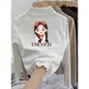 Camiseta de Manga Larga para Niñas Otoño/Invierno 2026 Nuevo Estilo Top Térmico de Polar Alemán para Niños Medianos y Mayores Estilo Coreano Elegante Top con Volantes Ropa Interior