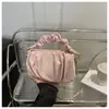 Bolso de mano para mujer, color sólido, plisado, 2025, gran capacidad, moderno, a la moda, casual, con cadena, color sólido, bolso de hombro cruzado